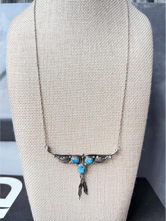 Jewelry - Robert Begay Navajo Sterling Turquoise Necklace Vintage